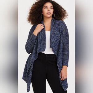 Torrid Marled Cardigan Drape Front Sweater size 3x